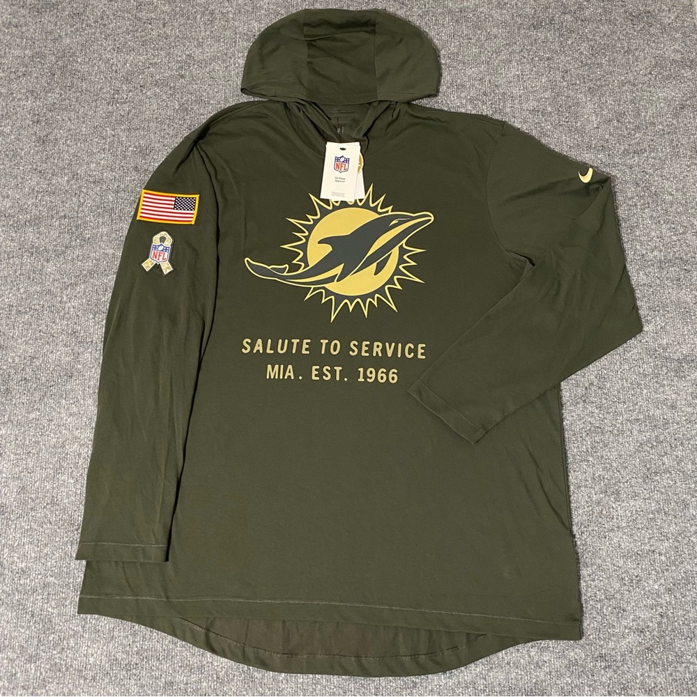 Nike On Field Miami Dolphins Salute To Service 2025 Mens 2XL Hoodie NWT